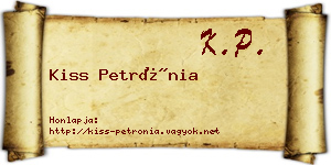 Kiss Petrónia névjegykártya